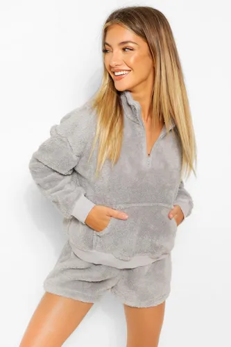 Womens Mix And Match Zip Up Lounge Top - Grey - 6, Grey