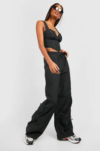 Womens Multi Toggle Parachute Trousers - Black - 12, Black