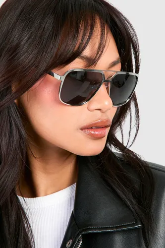 Womens Oversized Navigator Sunglasses - Grey - One Size, Grey