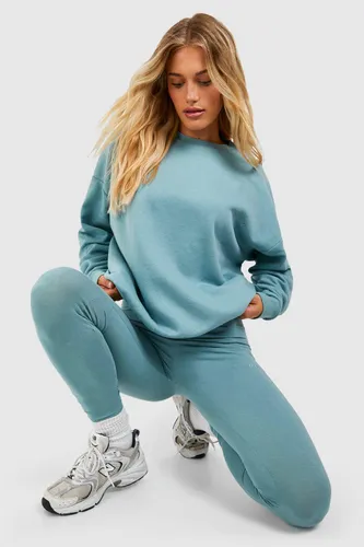 Womens Oversized Sweatshirt And Legging Tracksuit - Blue - S, Blue