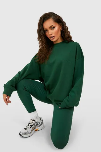 Womens Oversized Sweatshirt And Legging Tracksuit - Green - L, Green