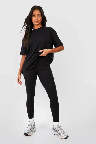 Womens Oversized T-Shirt And Legging Set - Black - S, Black
