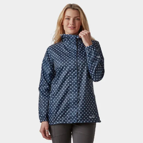 Women's Patterned Packable Jacket, Navy