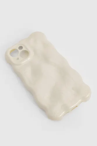 Womens Pearlised Wavy Phone Case - White - Iphone 13 Pro, White