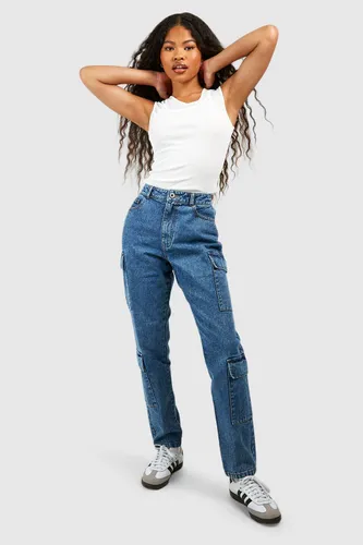 Womens Petite Basics Slim Cargo Jeans - Grey - 6, Grey