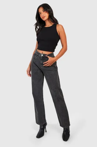 Womens Petite Dark Grey Slim Leg Jeans - 10, Grey
