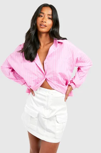 Womens Petite Stripe Shirt - Pink - 6, Pink