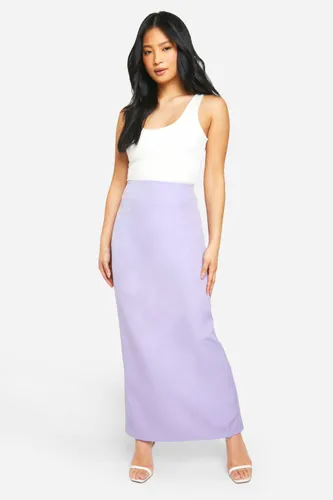 Womens Petite Tailored Column Maxi Skirt - Purple - 6, Purple