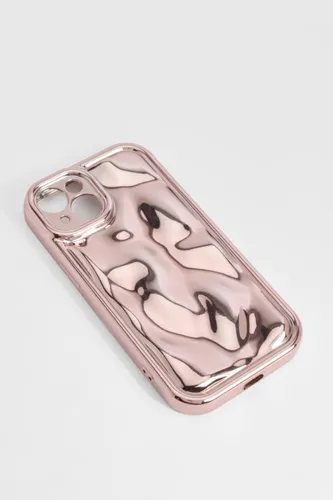 Womens Pink Metallic Wavy Phone Case - Iphone 11, Pink