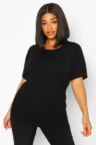 Womens Plus Activewear Jersey Gym T-Shirt - Black - 26, Black
