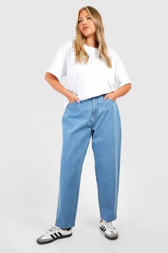 Womens Plus Basic High Rise Mom Jeans - Blue - 16, Blue