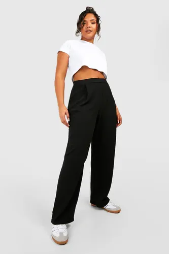 Womens Plus Basic Jersey Tailored Trousers - Black - 28, Black