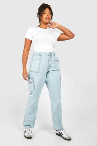 Womens Plus Basics Cargo Pocket Jeans - Blue - 16, Blue