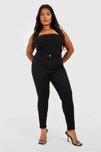 Womens Plus Butt Shaper High Rise Skinny Jeans - Black - 18, Black