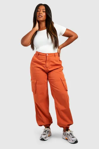 Womens Plus Cargo Jeans - Orange - 26, Orange