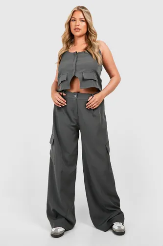Womens Plus Cargo Tailored Trouser - Grey - 16, Grey