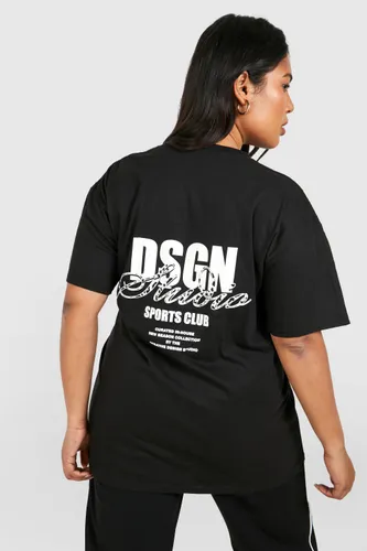 Womens Plus Dsgn Studio Leopard Script T-Shirt - Black - 16, Black