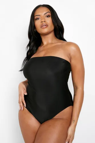 Womens Plus Essentials Bandeau Swimsuit - Black - 28, Black