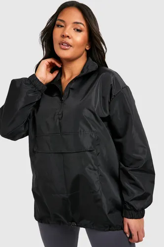 Womens Plus Half Zip Shell Jacket - Black - 28, Black