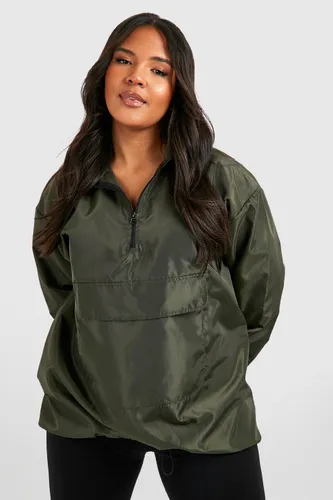 Womens Plus Half Zip Shell Jacket - Green - 22, Green
