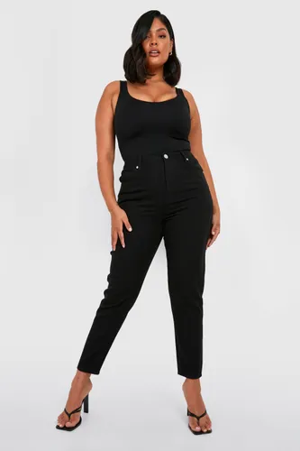 Womens Plus High Waist Slim Jeans - Black - 16, Black