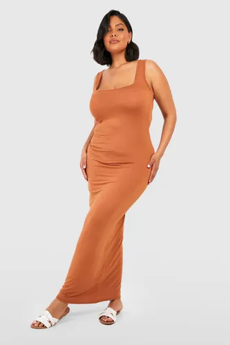 Womens Plus Jersey Square Neck Maxi Dress - Orange - 22, Orange