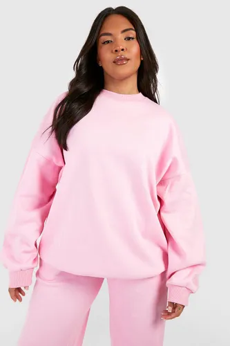 Womens Plus Oversized Basic Sweatshirt - Pink - 28, Pink