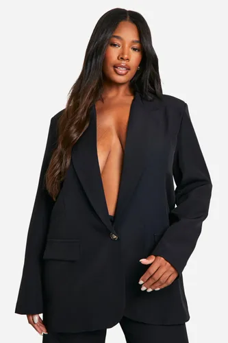 Womens Plus Oversized Relaxed Fit Blazer - Black - 16, Black