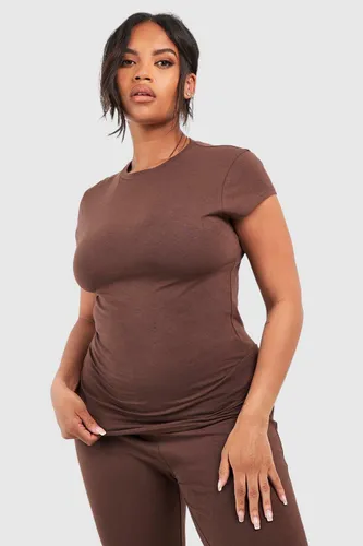 Womens Plus Premium Super Soft Crew Neck Fitted T-Shirt - Brown - 18, Brown