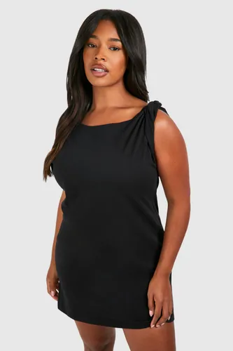 Womens Plus Twist Detail T-Shirt Dress - Black - 16, Black