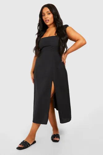 Womens Plus Woven Lace Up Back Flippy Mini Dress - Black - 28, Black