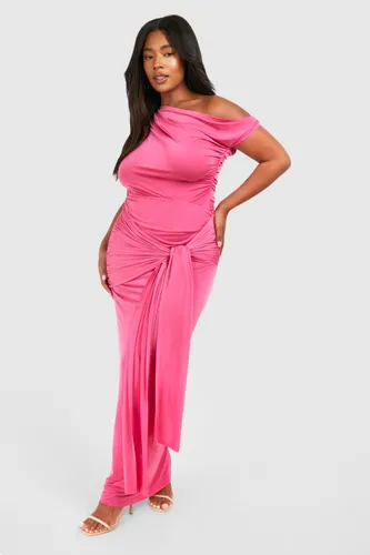 Womens Plus Wrap Detail Maxi Skirt - Pink - 16, Pink