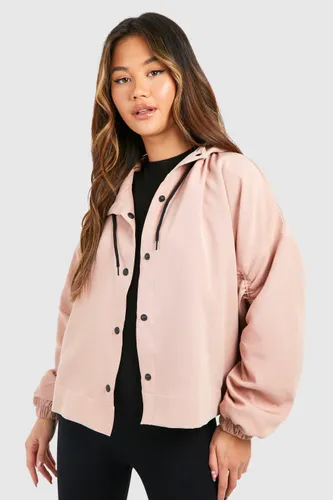 Womens Pocket Detail Hooded Jacket - Pink - S, Pink
