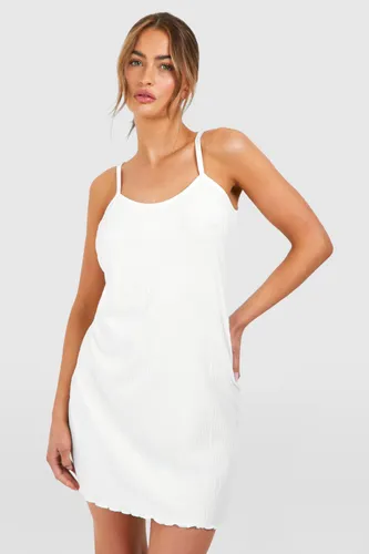 Womens Pointelle Cami Night Dress - White - 6, White