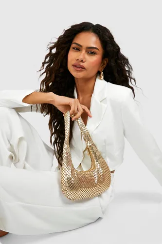 Womens Premium Shimmer Shoulder Bag - Gold - One Size, Gold