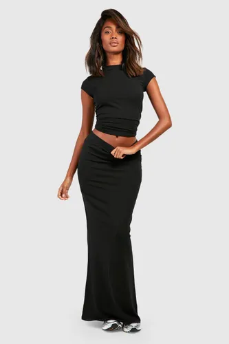 Womens Premium Super Soft Maxi Skirt - Black - 6, Black