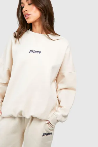 Womens Prince Printed Oversized Sweatshirt - Beige - 6, Beige