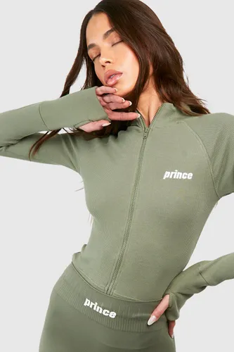 Womens Prince Ribbed Zip Through Jacket - Green - 6, Green