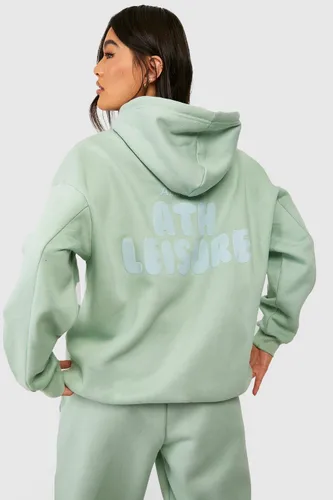 Womens Puff Print Hooded Tracksuit - Green - S, Green