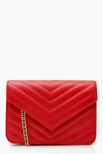 Womens Quilted Crossbody Bag - Red - One Size, Red