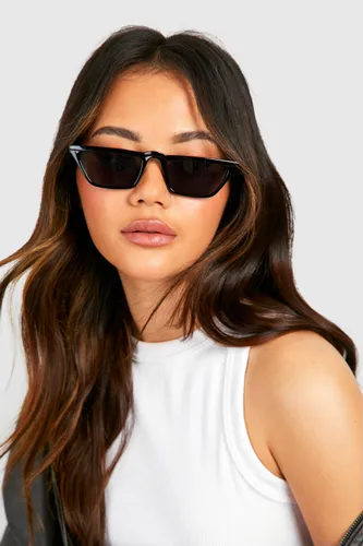 Womens Rectangle Tinted Lens Sunglasses - Black - One Size, Black