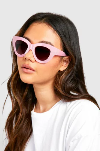 Womens Retro Pink Oversized Cat Eye Sunglasses - One Size, Pink