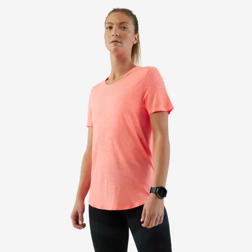 Women's Running & Trail Seamless T-shirt Kiprun Run 500 Comfort-coral