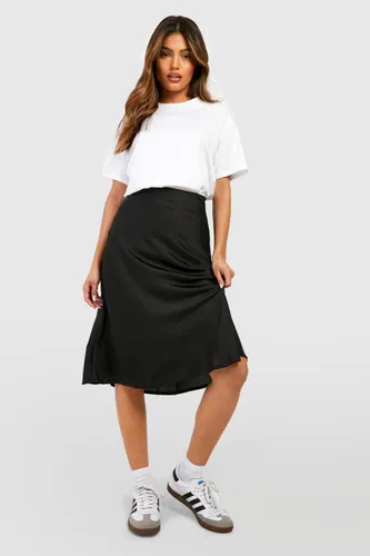 Womens Satin Bias Midaxi Slip Skirt - Black - 6, Black
