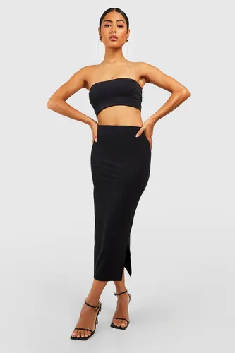 Womens Second Skin Premium Slinky Midaxi Skirt - Black - 12, Black