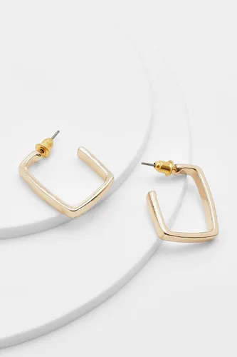 Womens Simple Gold Chunky Square Earrings - One Size, Gold