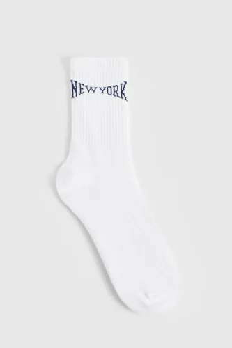 Womens Single City Slogan Sports Sock - Navy - One Size, Navy