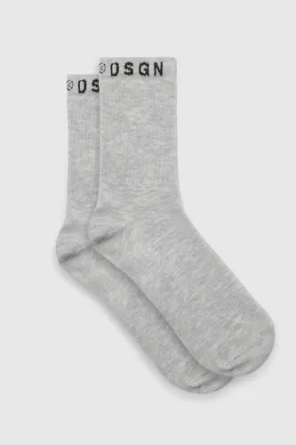 Womens Single Dsgn Studio Basic Sports Sock - Grey - One Size, Grey
