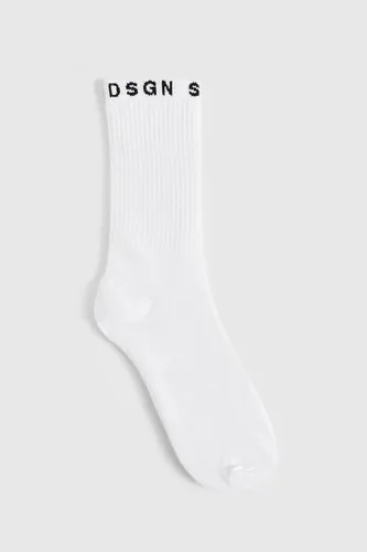 Womens Single Dsgn Studio Basic Sports Sock - White - One Size, White