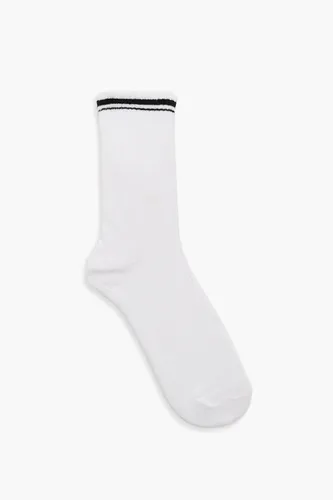 Womens Single Stripe Sport Sock - White - One Size, White